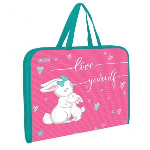 Папка-портфель на блискавці з ткан. ручками "Bunny", 1 Вересня, 491921