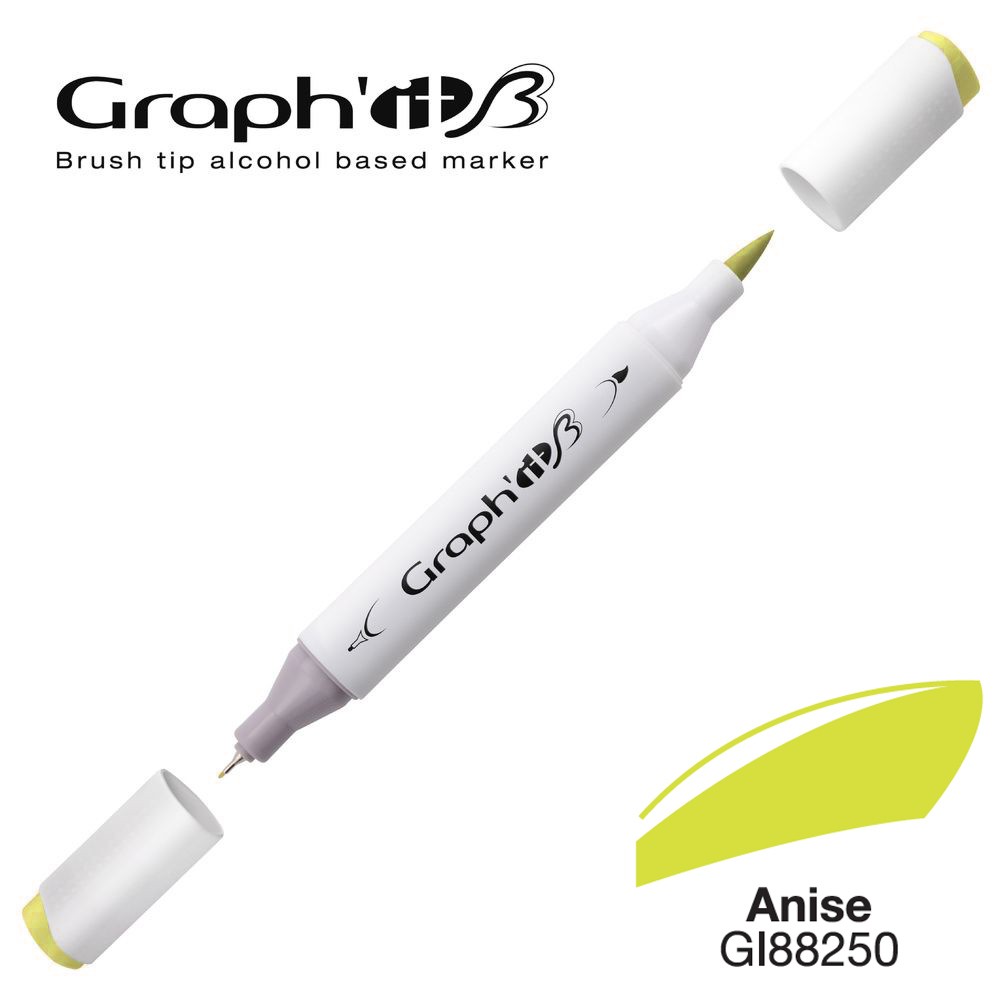 Маркер двосторонній Brushmarker, Аніс (лаймово-жовтий 8250), GI88250 Graph`it