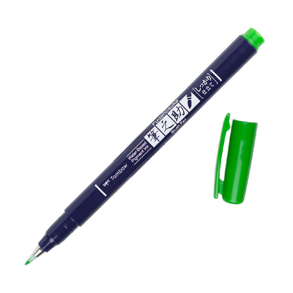 Пензель-ручка Brush Pen Fudenosuke на водній основі BH07, зелений, WS-BH07 Tombow