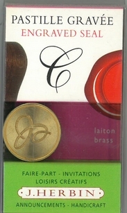 Кругла латунна печатка d24 мм англ. літера "C", 40303T