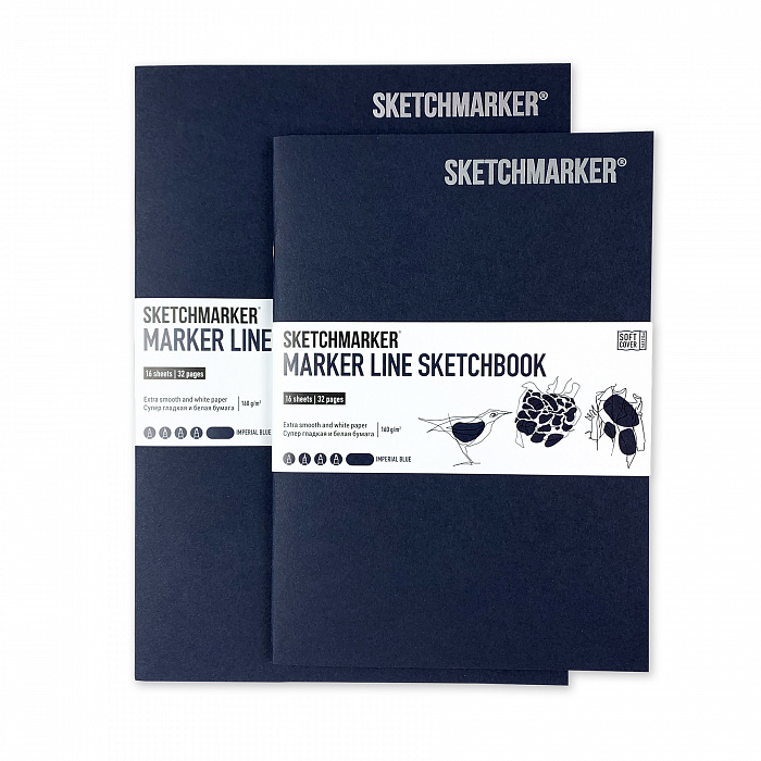 Скетчбук SKETCHMARKER В5 16 арк., 160 г/м², синій, MLSM/IMBLUE 3