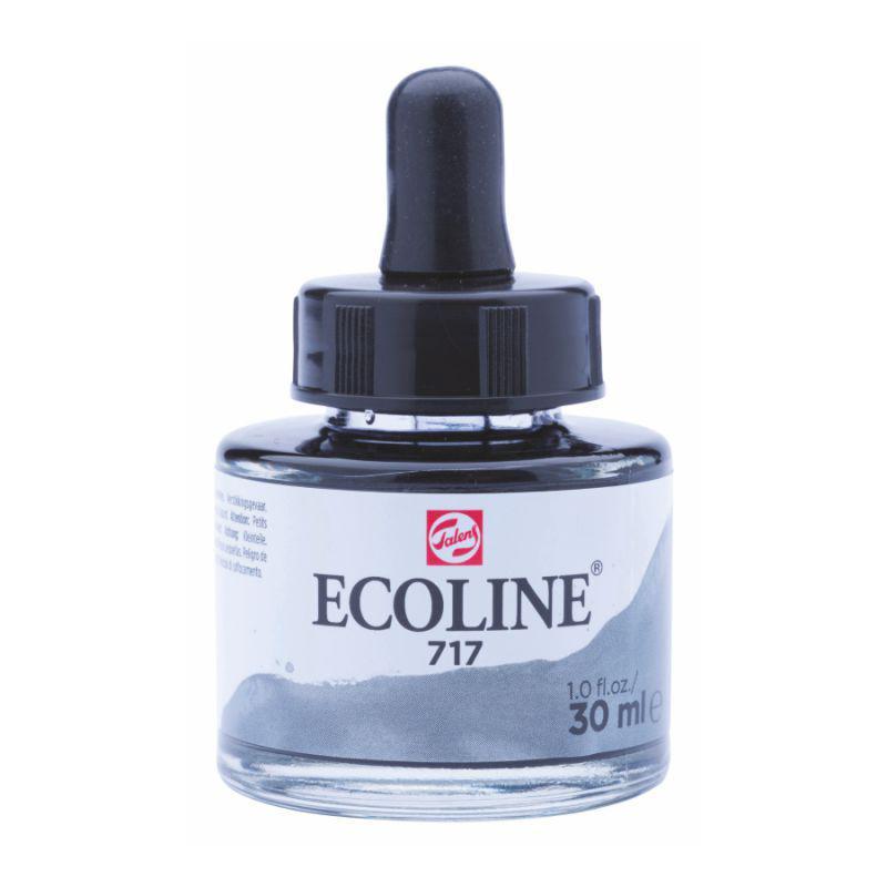 Фарба акварельна рідка Ecoline, (717), Сіра холодна, 30 мл, Royal Talens