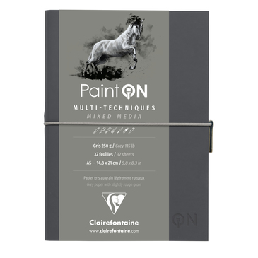 Склейка д/рисунка смешанных техник А5 Paint`on Grey 32 л. (250 г/м2), серая бумага, 975184C