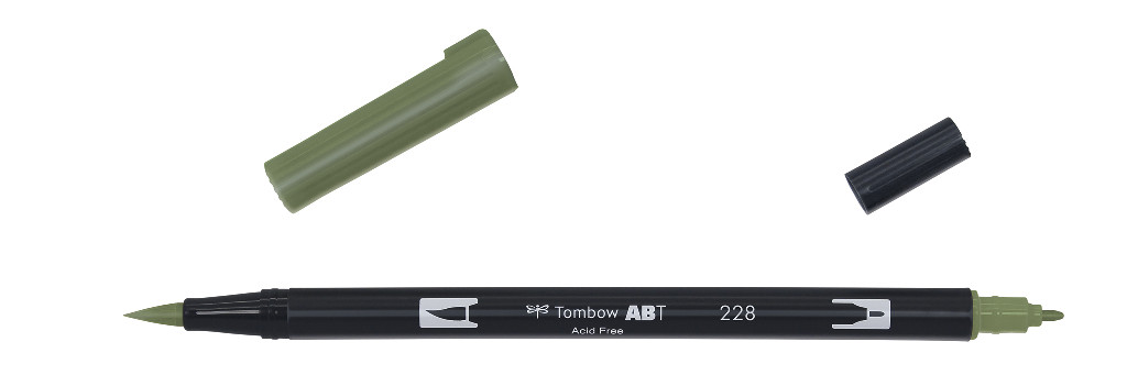Маркер-блендер двосторонній ABT BrushPen ABT-228, сіро-зелений ТМ "Tombow"