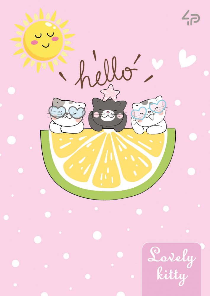 Блокнот А6 "Lovely Kitty" lime, 904662, TM Profiplan 