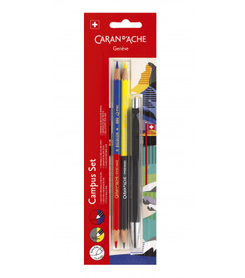 Набор Caran d`Ache Back to School - Ручка шариковая 888 Черная+2 Карандаши Bicolor, 888.370