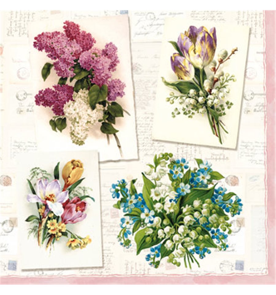 Декупажні серветки "Квіти №2", 33*33 см, МАКІ