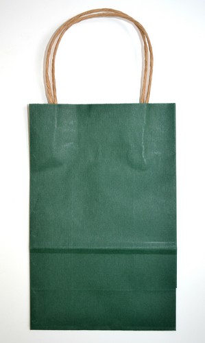 Крафт пакет с ручкой 24*8*15 см, зеленый