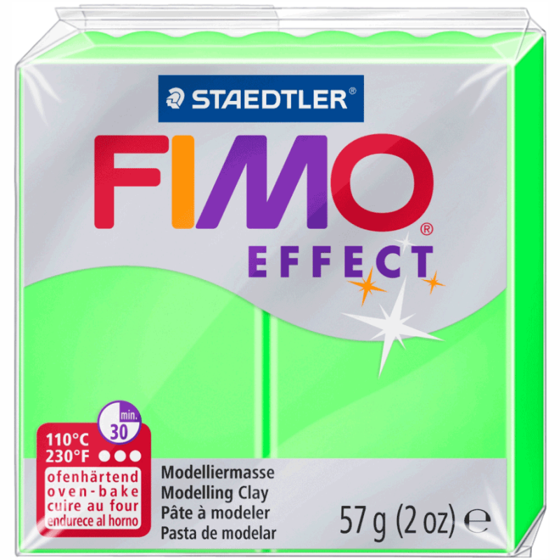 Пластика Effect, Зелена неонова, 57г, Fimo 1