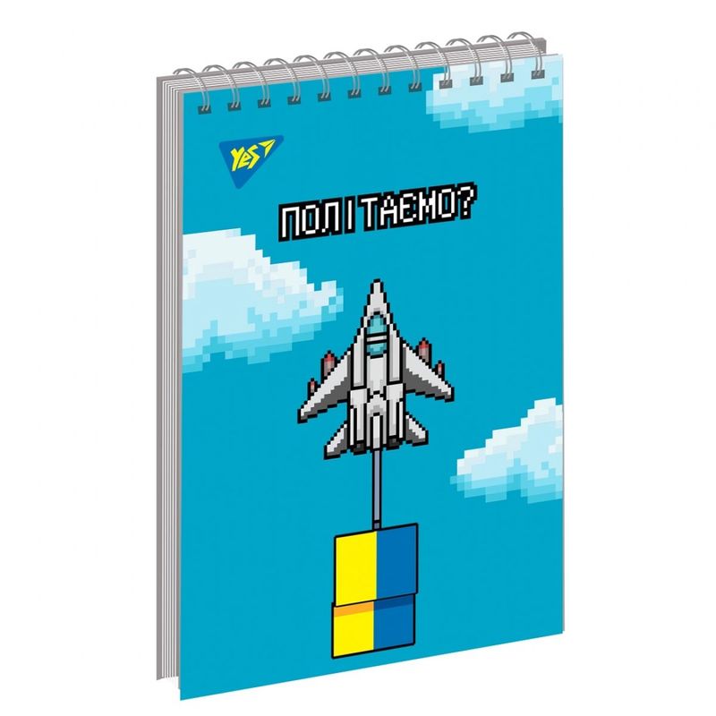 Тетрадь А6 80 л YES од. спираль, картон. обл. "8bit UA", 151735