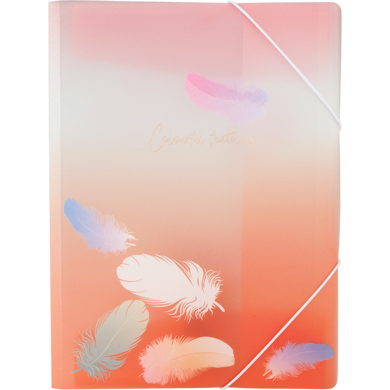 Папка на гумках А4+, Colourful Feather 04, 1507-94-A
