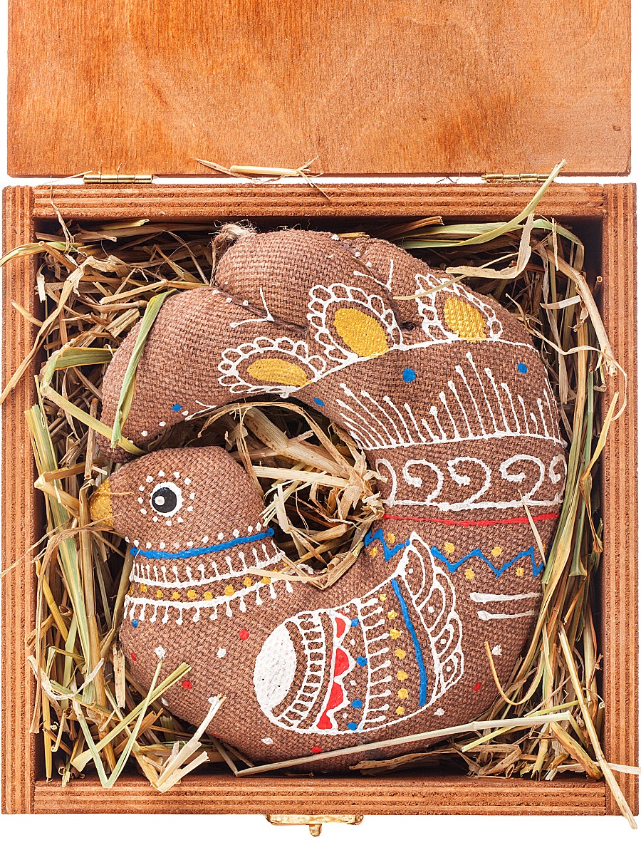 Дерев’яна коробка №37, Голуб, сіно, 2023010095