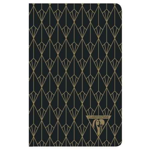 Блокнот 9*14 см 48 арк. Neo Deco NoteBook, лінійка, на скобі, папір сл.кістка, чорний, 192196C