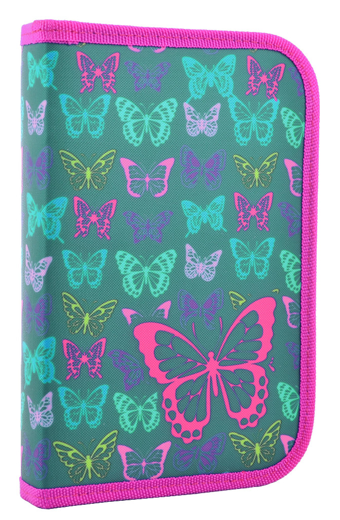 Пенал твёрдый одинарный с клап. Butterfly, 20,5*13*3,2, 531669