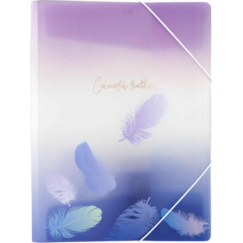 Папка на гумках А4+, Colourful Feather 03, 1507-93-A