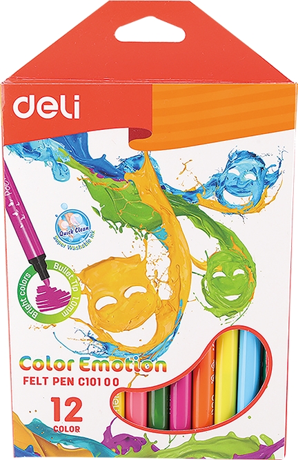 Фломастери Deli EC10100 Color Emotion 12 кол. (70621) 