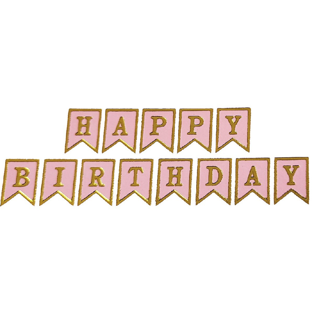 Гирлянда "Happy Birthday" розовая, 3501-3359