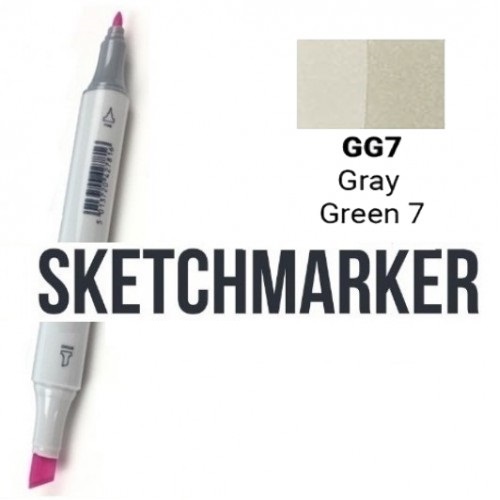 Маркер SKETCHMARKER, 2 пера: долото и тонкое, Gray Green 7 - Серо-зелёный 7, SM-GG7 3