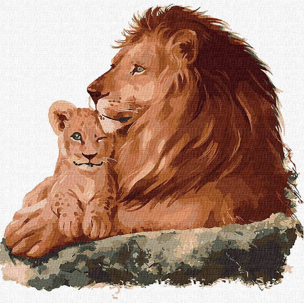 Картина по номерам 40*40 см "Рядом с папой", KHO4303