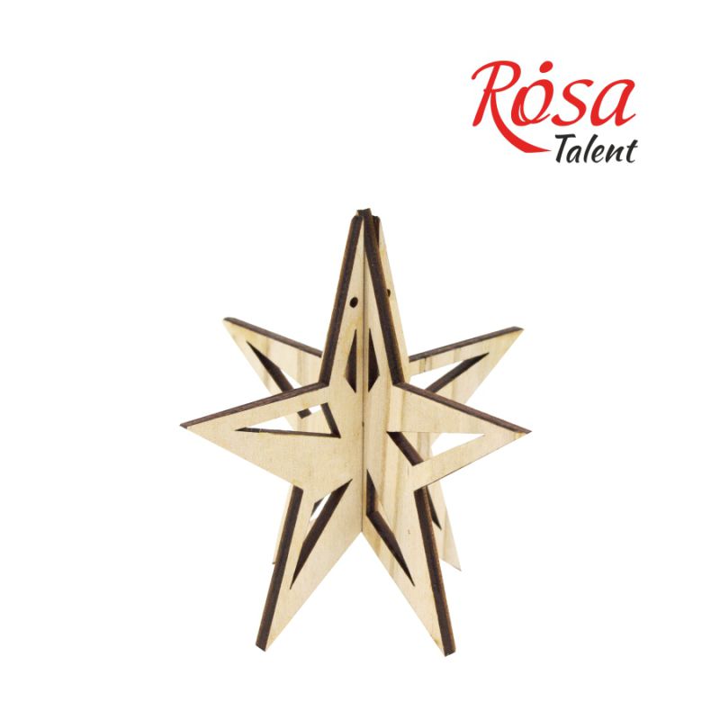 Заготовка Зірка 3D, фанера, 9,8*9,5 см, 4шт, Rosa Talent (4)