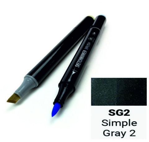 Маркер двухсторонний SKETCHMARKER Brush Простой серый 2, SMB-SG2 3