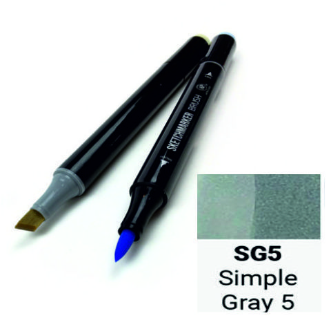 Маркер двухсторонний SKETCHMARKER Brush Простой серый 5, SMB-SG5 3
