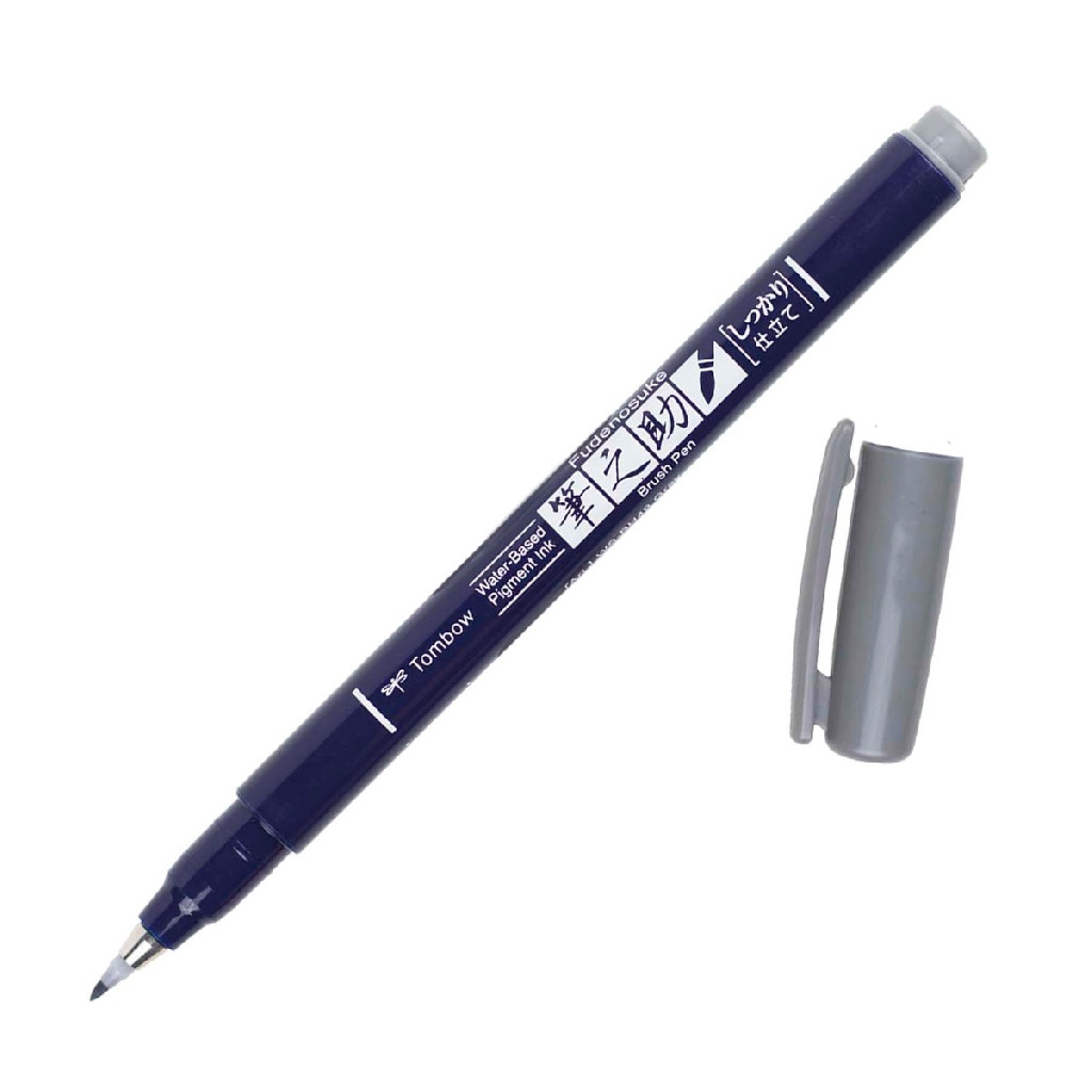 Пензель-ручка Brush Pen Fudenosuke на водній основі BH49, сірий, WS-BH49 Tombow