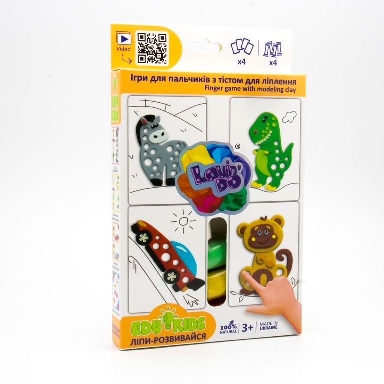 Набір тіста для ліплення "Edu kids", Ігри для пальчиків 8, 41049*
