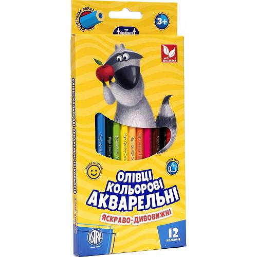 Карандаши 12 цв., акварельные шестигранные, 312110004-UA