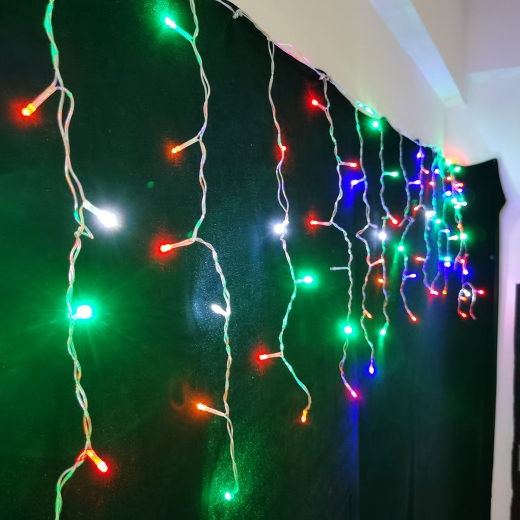 Електрогірлянда бахрома "Novogod`ko" 3*0,6 м, 83 LED, багатокол., мерехтіння, 973778