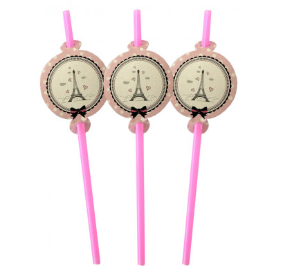 Трубочки для коктейля "Париж", 6 шт, F-9035613
