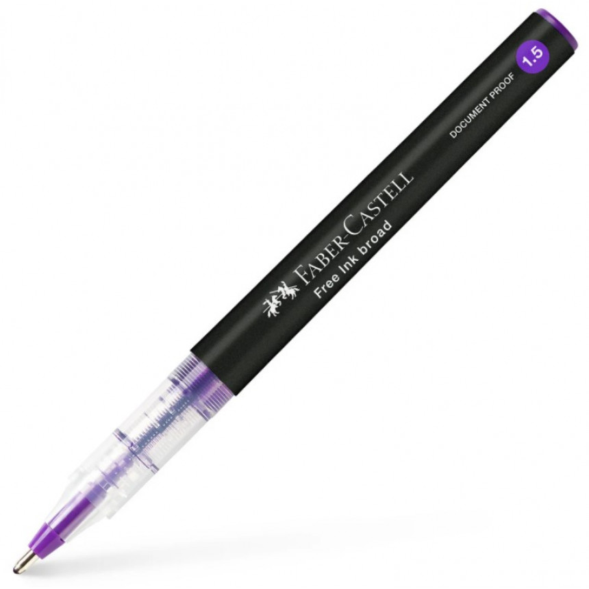 Ручка-ролер Free Ink 1,5 мм фіолетова, 348336 Faber-Castell