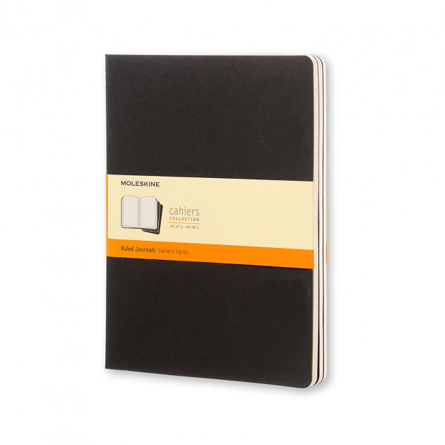 Блокнот Черный, большой линейка, Moleskine Cahier, QP321
