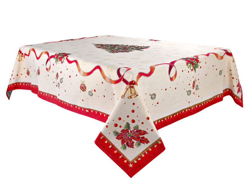 Скатертина гобеленова "Navidad" 140*180 см, з люрексом, 716-121 Lefard