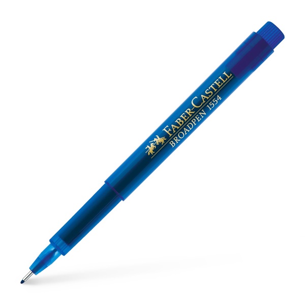 Ручка капілярна 0,8 мм Broadpen 1554 синій, 155451 Faber-Castell