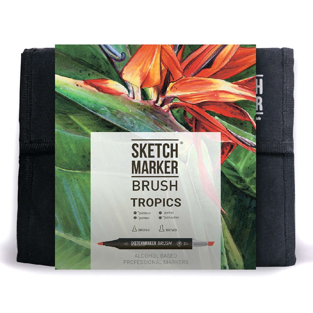 Набор маркеров SKETCHMARKER Brush "Тропики" 36 шт, SMB-36TROP