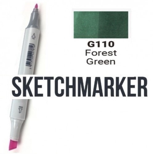 Маркер SKETCHMARKER, 2 пера: долото и тонкое, Forest Green - Зеленый лес, SM-G110 3
