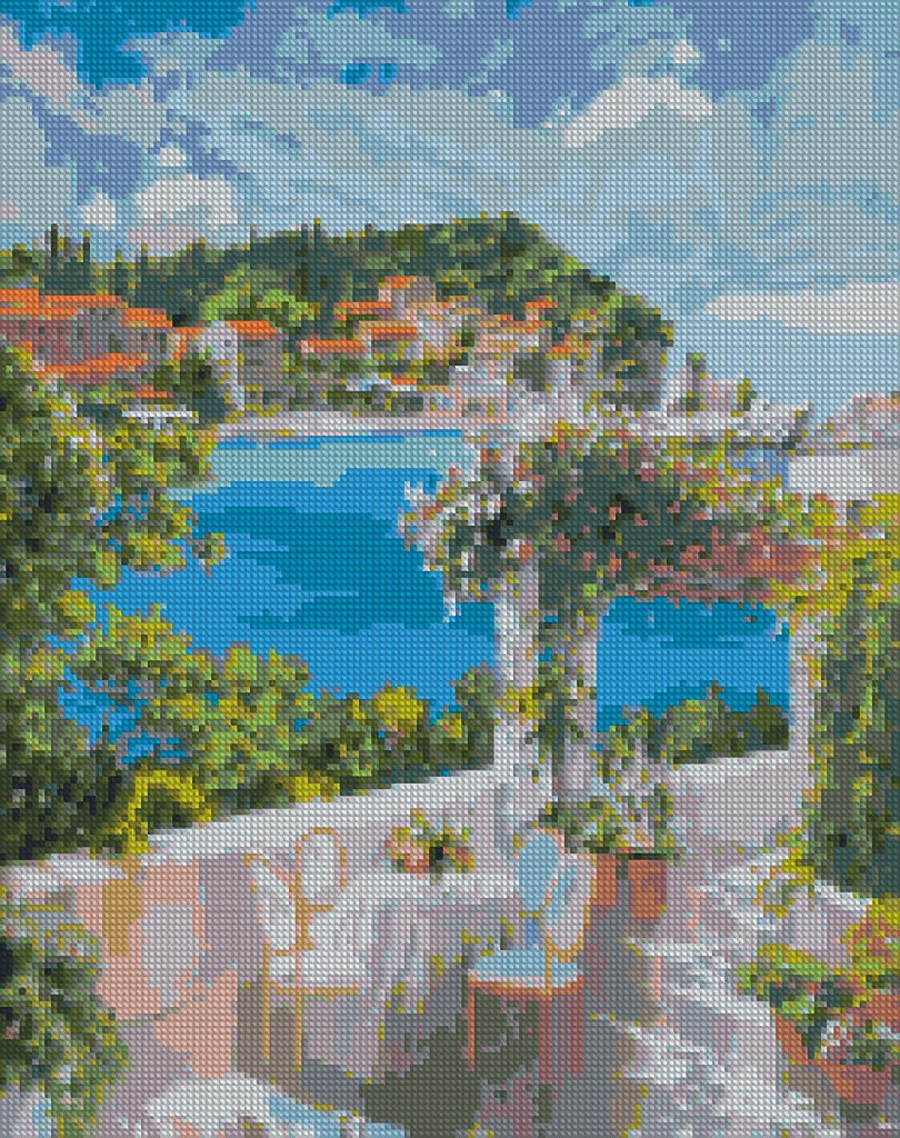 Алмазная мозаика "Завтрак у моря" 40*50 см, AMO7051 ТМ "Идейка"