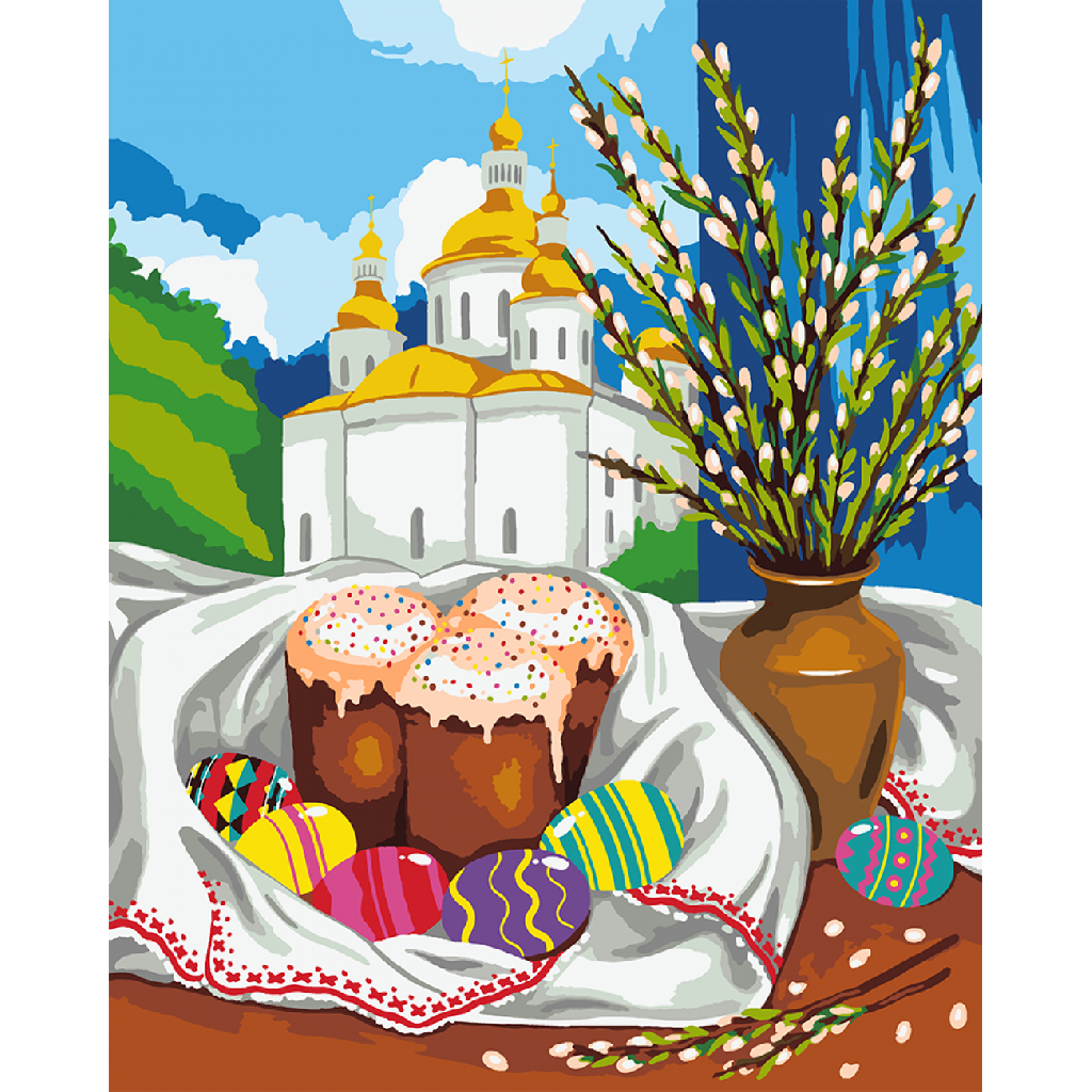 Набір для розпису по номерах 40*50 см "Великодній натюрморт", 954492 Santi