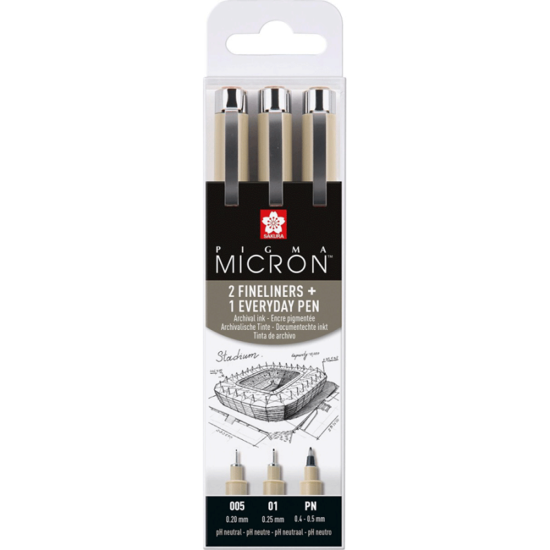 Набір лінерів Pigma Micron Urban 3 шт., Sakura