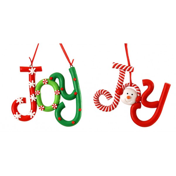 Підвіска новорічна Напис "Joy" 13 см (2 види в асорт.), 9765844