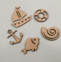 Заготовка деревянная Набор чипбордов "Море" (5 шт), Ч122