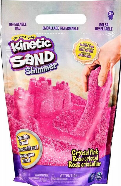 Пісок для дитячої творчості Kinetic sand, рожевий блиск 907 г, 71489P