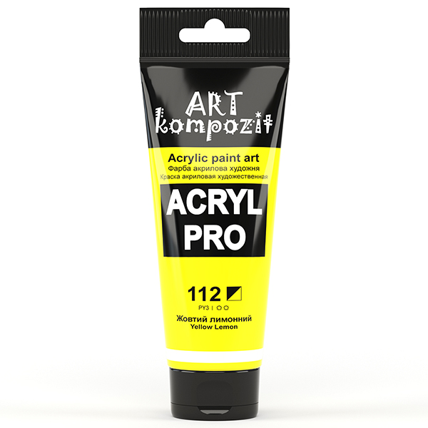 Краска акриловая ART Kompozit 112 желтый лимонный 0,075 л туба 3