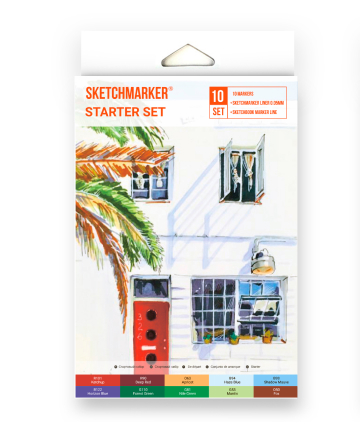 Набір маркерів SketchMarker Starter, 10 шт (лінер+скетчбук), SM-10START