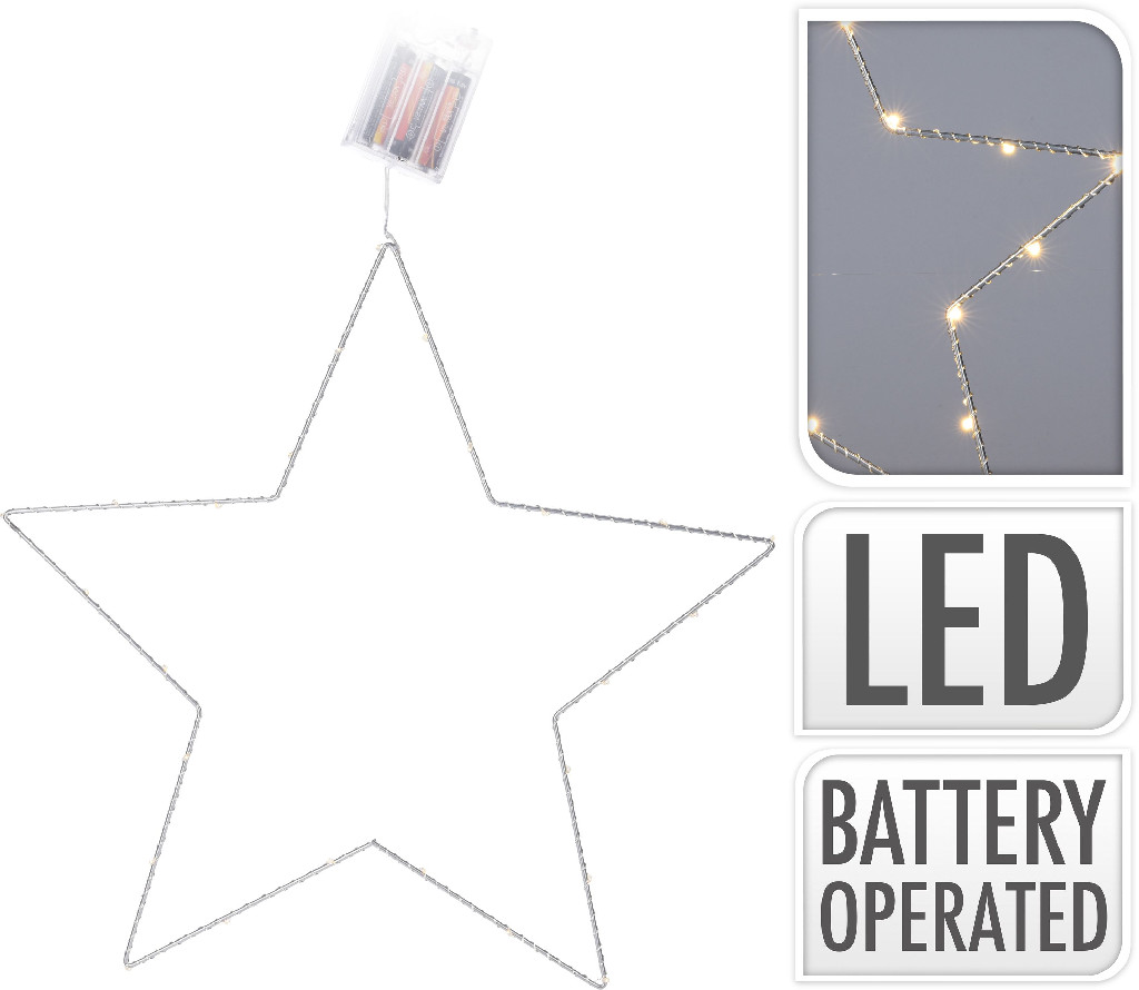 Украшение новогоднее "Звезда" 45 см с LED-подсветкой, 25 ламп, золотой (от батар.), AX5306230