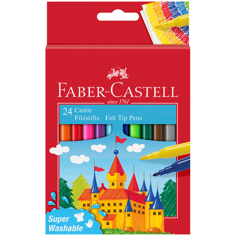 Фломастери 24 кол. Felt tip "Замок", картон. уп., 554202 Faber-Castell