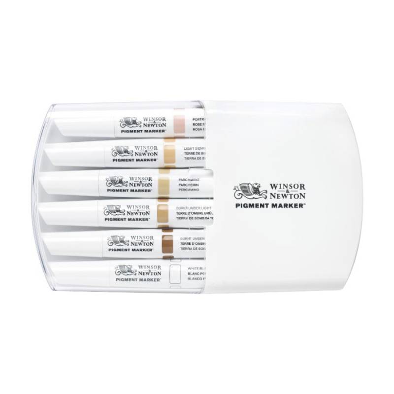Набір маркерів двосторонніх Pigment marker, Тілесні тони 6шт, 0290045 W&N