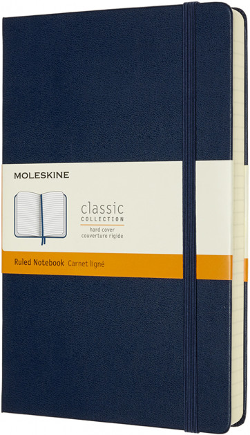 Записник Сапфір середній лінійка, Moleskine Classic Expanded, QP060EXPB20