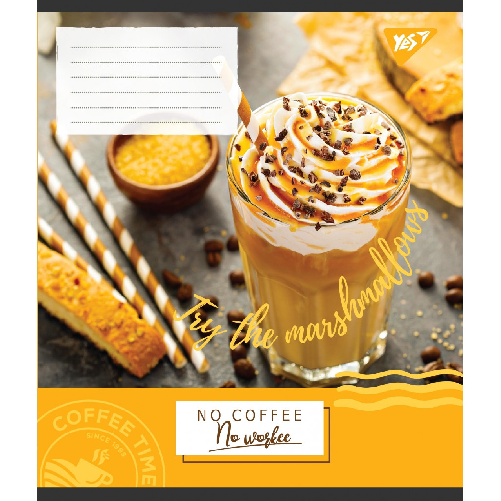 Тетрадь 48 кл YES No coffee no work, 765547